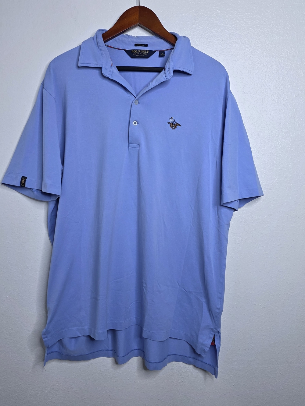 Polo Golf Ralph Lauren Blue Stretch Lisle Polo Shirt Mens XL Jockey Club Pony